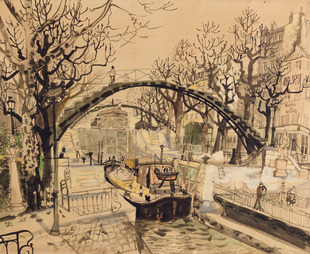 dany-lartigue-paris-canal-saint-martin-pont-ecluse-peinture-aquarelle